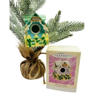 Hallmark Keepsake Ornament Treetop Cottage 1994 Easter Birdhouse Vintage